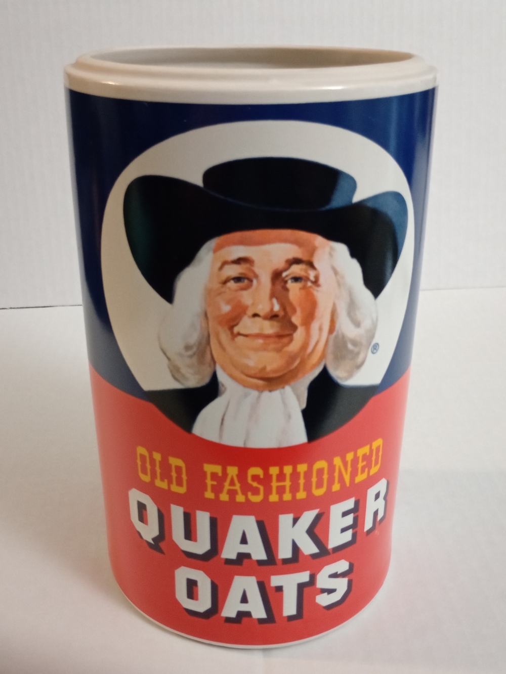 Vintage Quaker Oats Ceramic Cookie Jar 1970's (NO Lid) Utensil Holder Storage